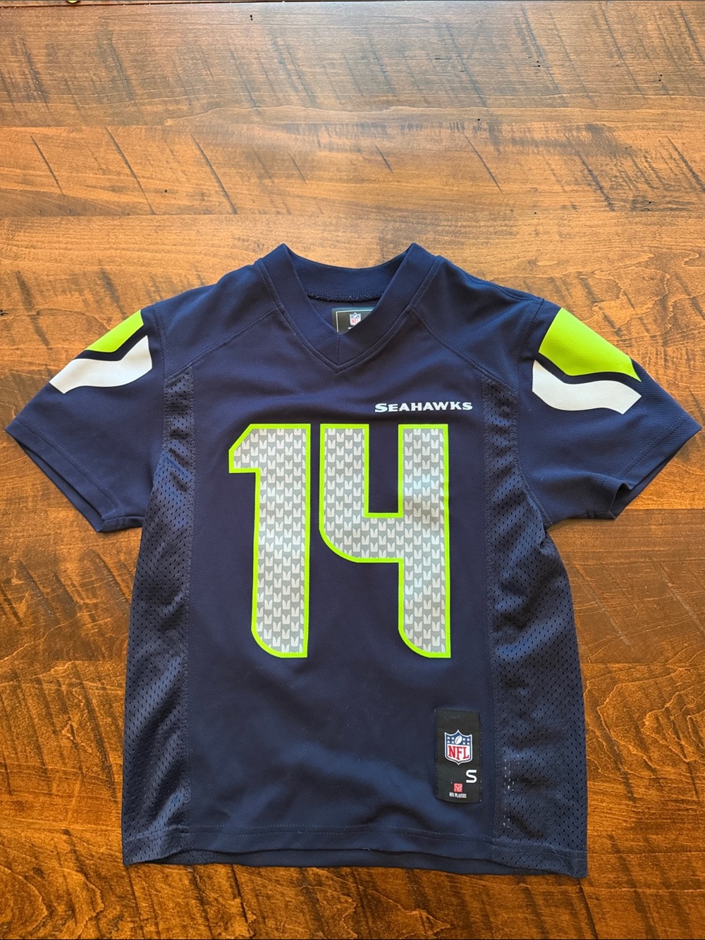 NFL Seattle Seahawks Kids Navy & Neon Green Jersey Top